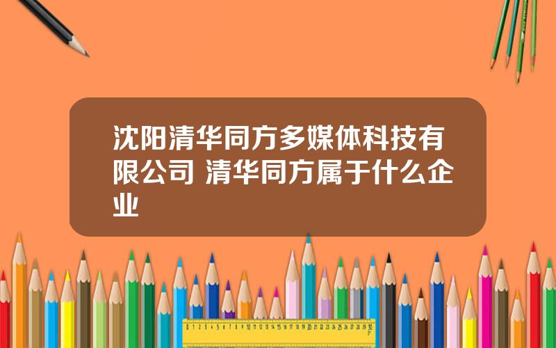 沈阳清华同方多媒体科技有限公司 清华同方属于什么企业